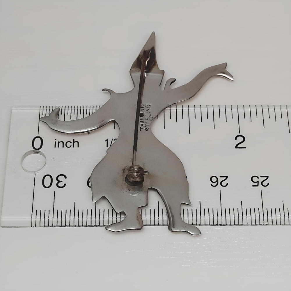 Vintage Sterling Silver Thailand Traditional Khon Dancer Brooch Pin - Picture 6 of 9